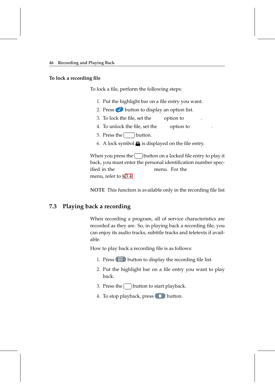 3 playing back a recording, Playing back a recording | Topfield TF 5000 User Manual | Page 54 / 74