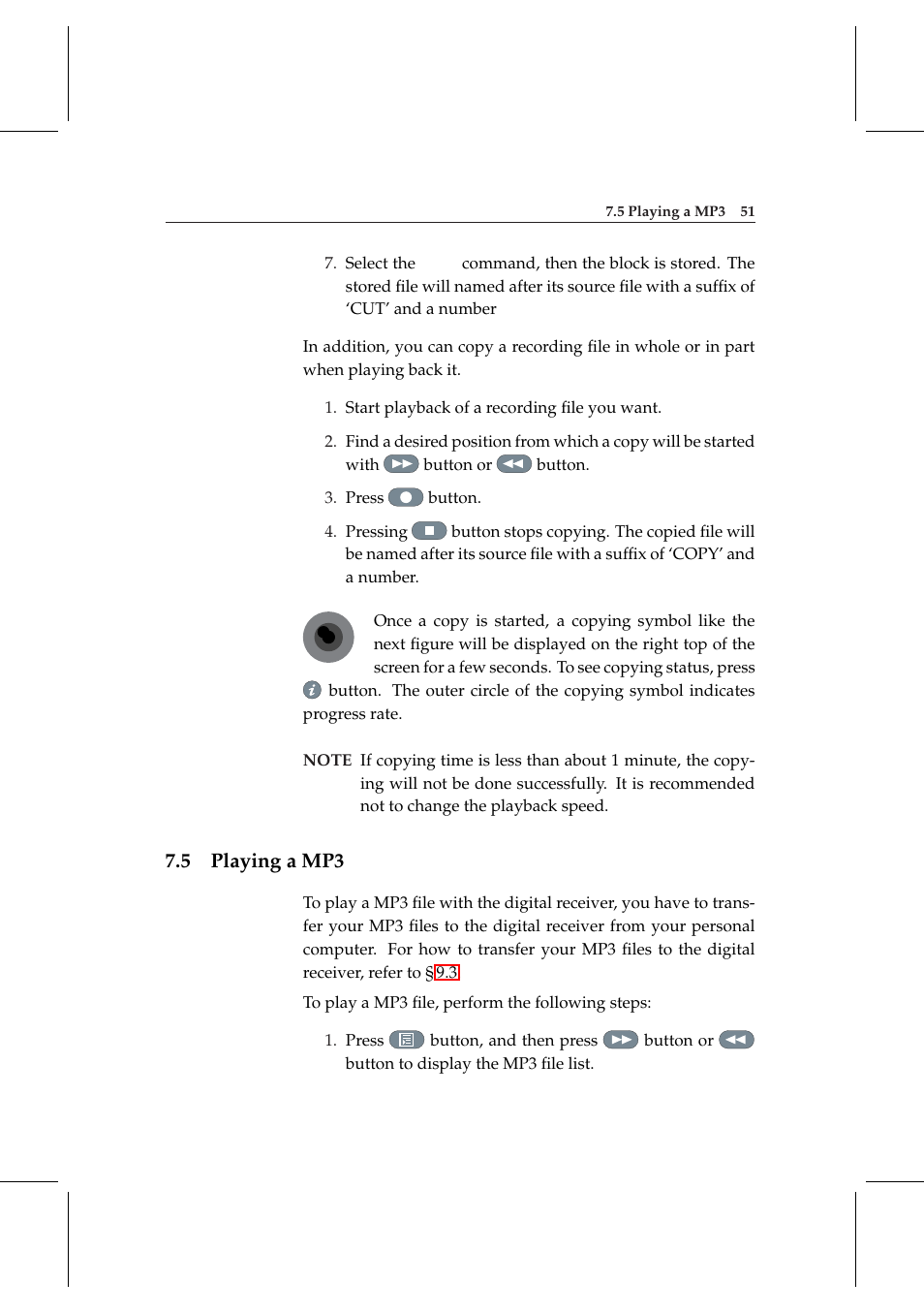 5 playing a mp3, Playing a mp3 | Topfield TF 5000 User Manual | Page 59 / 74