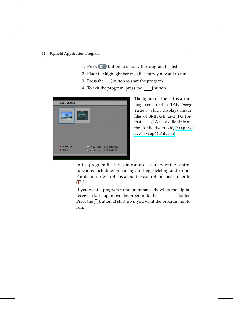 Topfield TF 5000 User Manual | Page 62 / 74