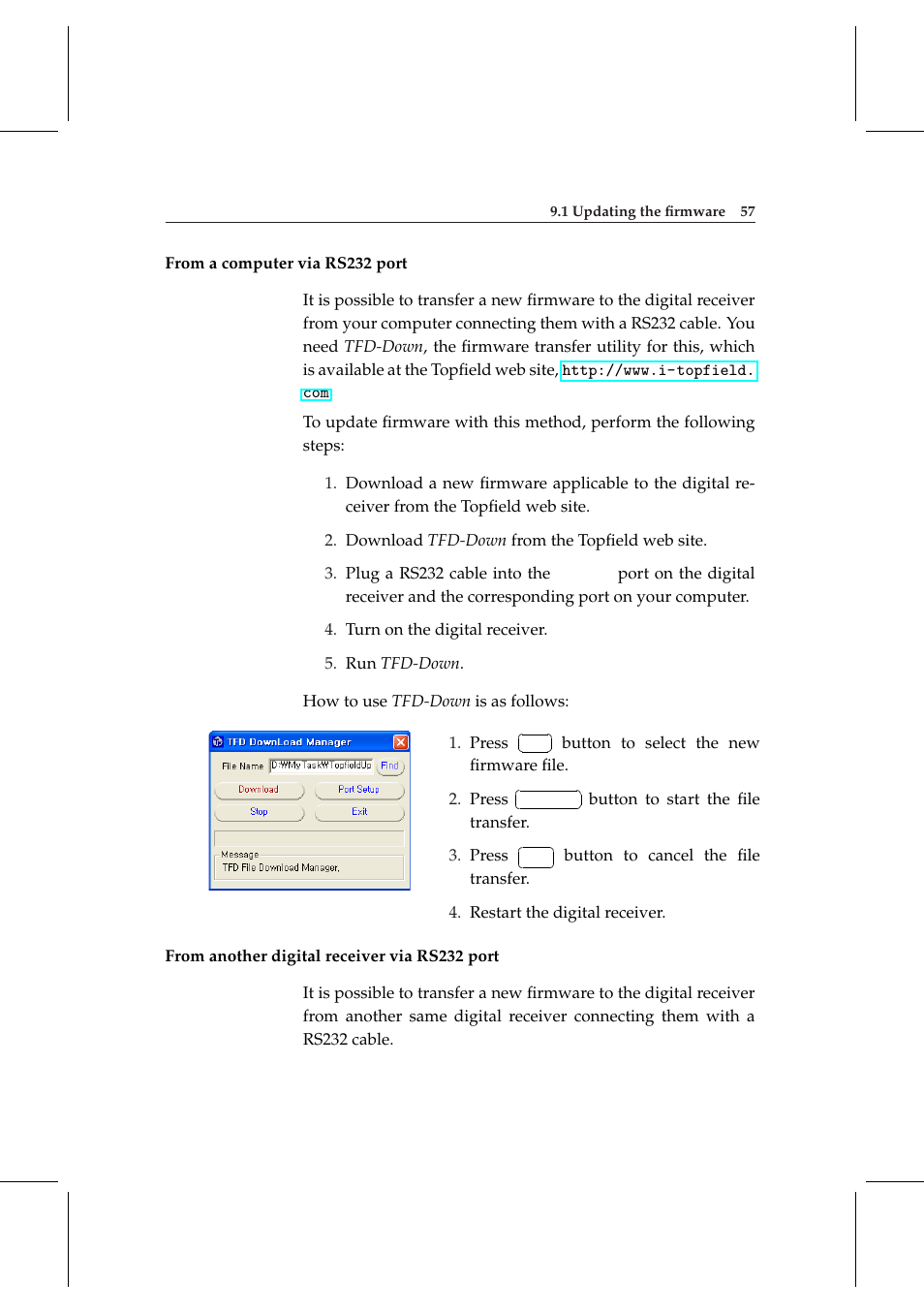 Topfield TF 5000 User Manual | Page 65 / 74