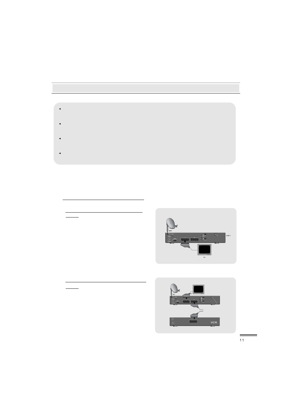 1) connection to tv, vcr and hi-fi | Topfield FREE TO AIR TF3100FEP PRO User Manual | Page 11 / 57