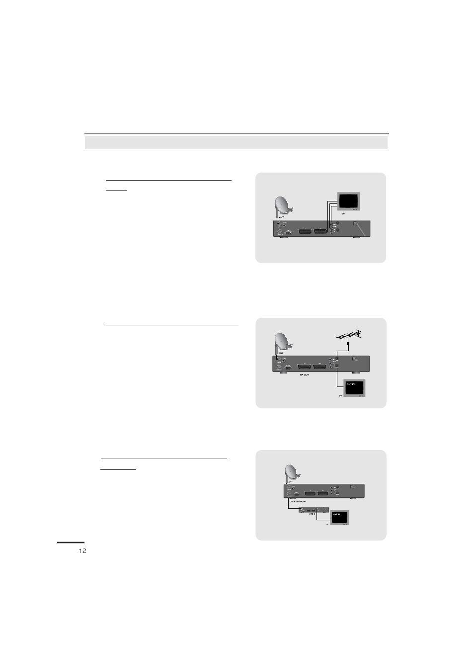 2) connection to the other satellite receiver | Topfield FREE TO AIR TF3100FEP PRO User Manual | Page 12 / 57