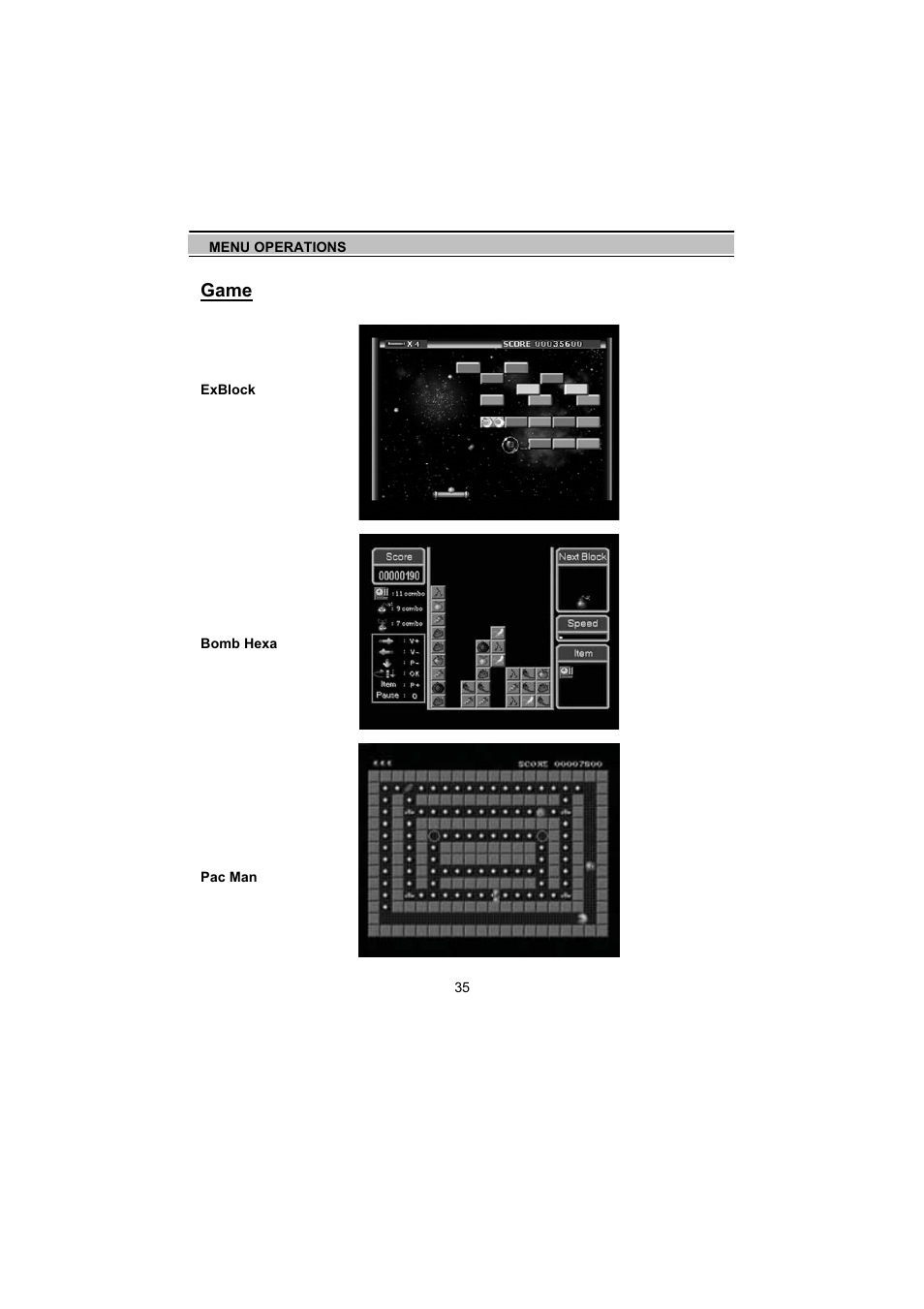 Game | Topfield TF5000Fe User Manual | Page 35 / 45