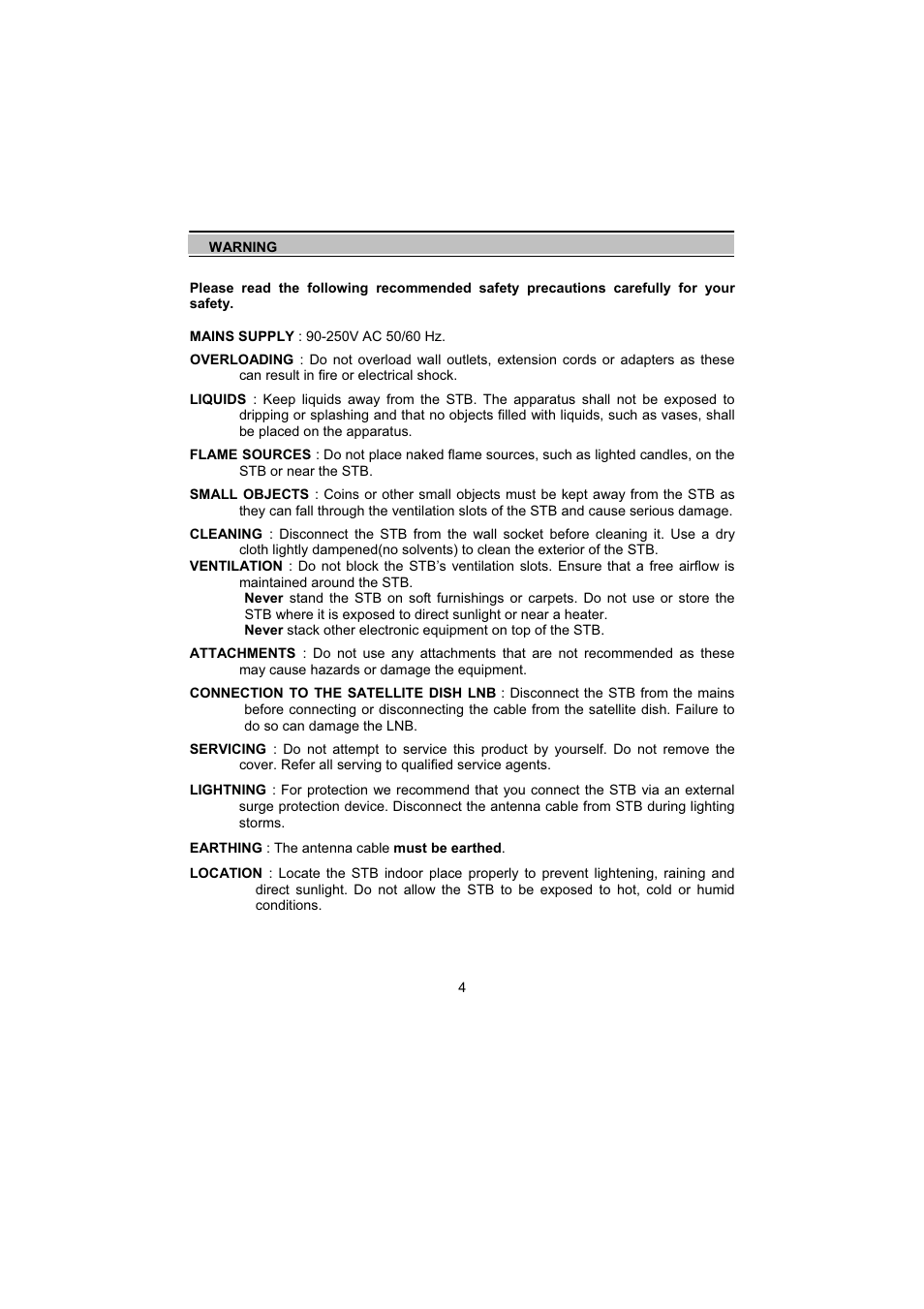 Topfield TF5000Fe User Manual | Page 4 / 45