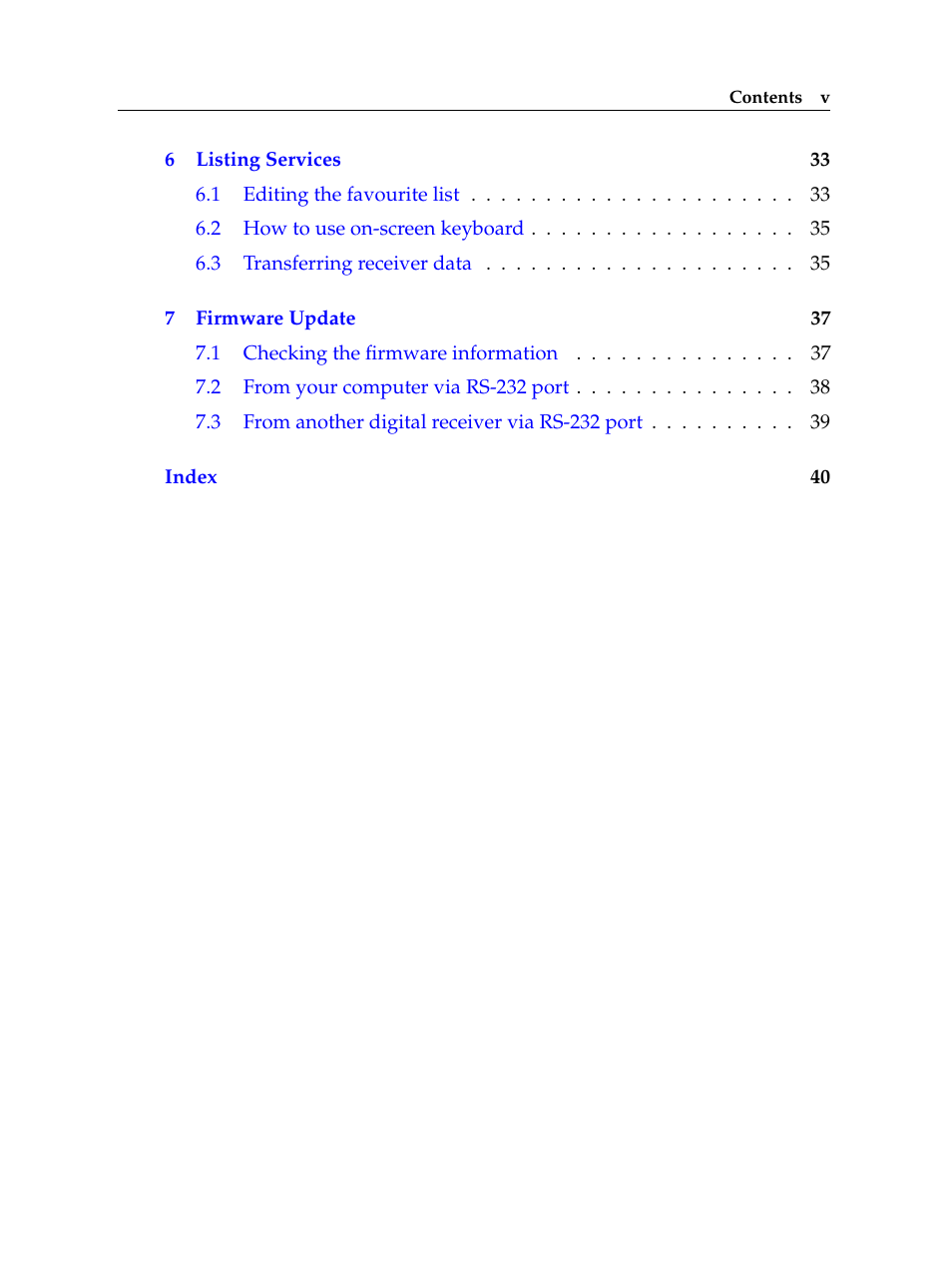 Topfield USER GUIDE DIGITAL CABLE RECEIVER TF 100 C User Manual | Page 5 / 50
