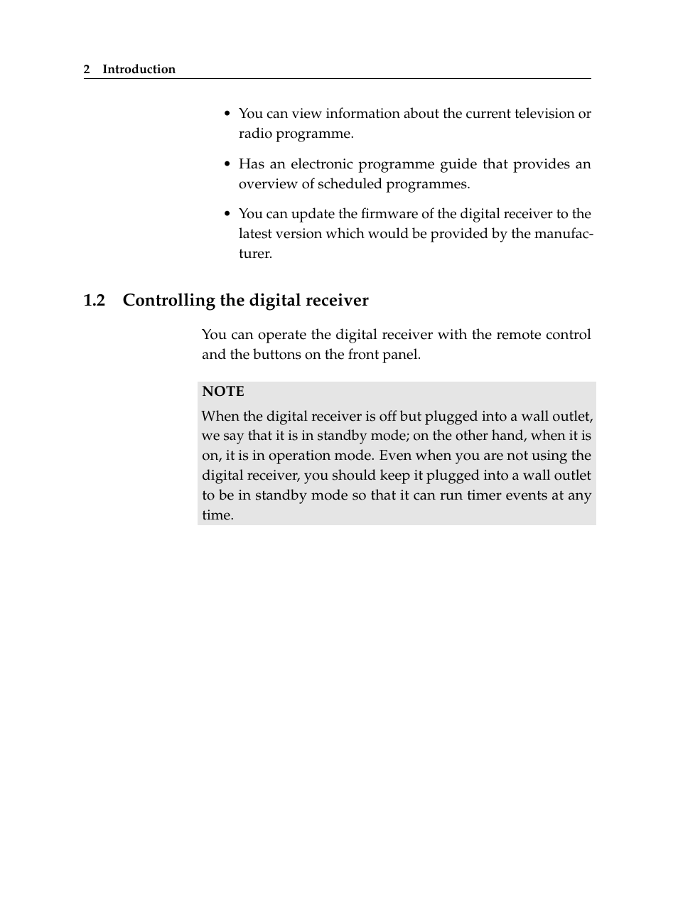 2 controlling the digital receiver, Controlling the digital receiver | Topfield USER GUIDE DIGITAL CABLE RECEIVER TF 100 C User Manual | Page 8 / 50