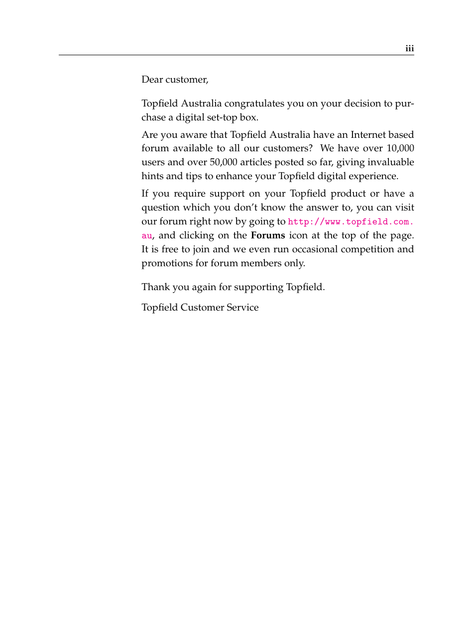 Topfield TF 7000 HD PVRt User Manual | Page 3 / 68