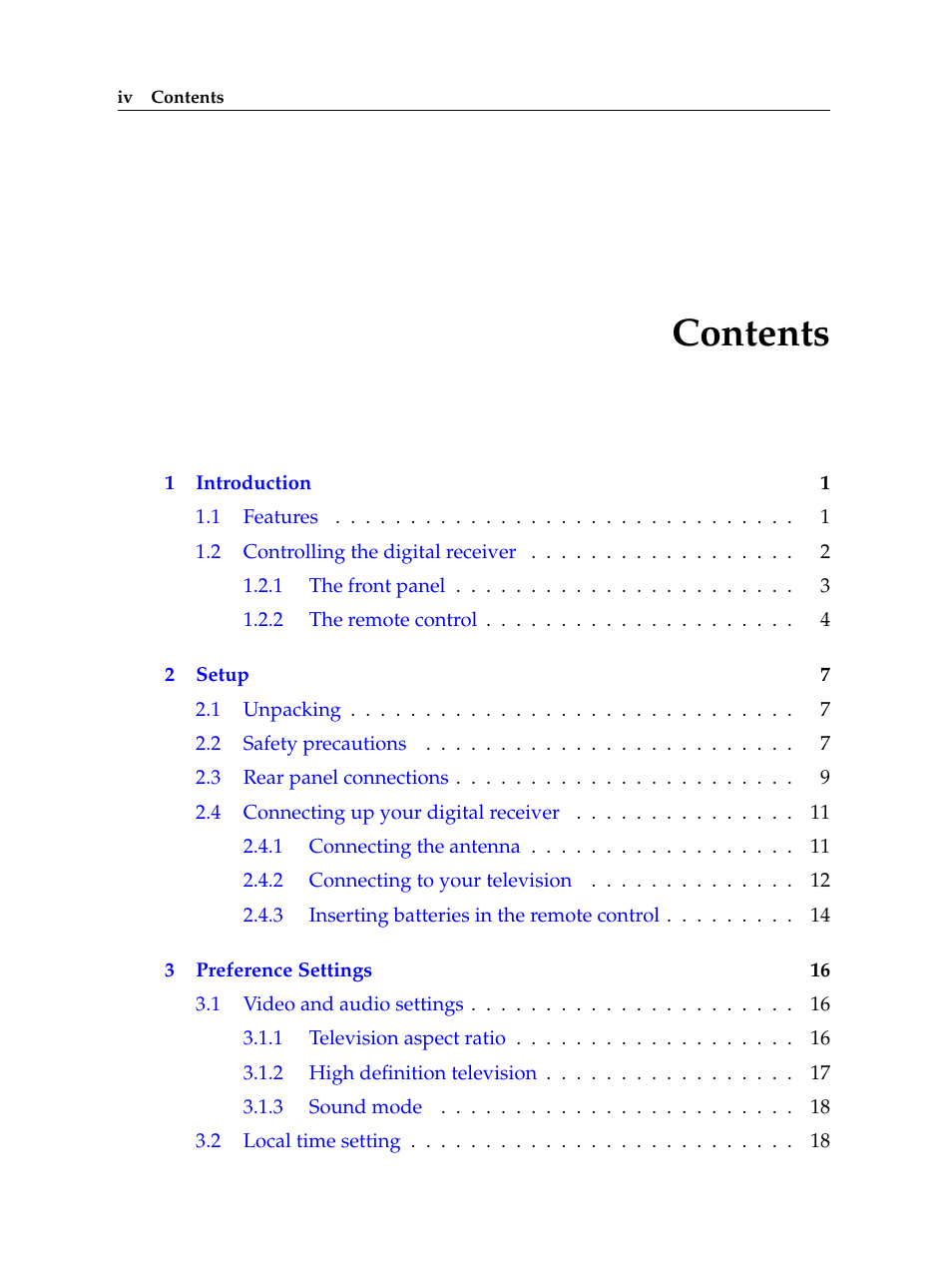 Topfield TF 7000 HD PVRt User Manual | Page 4 / 68