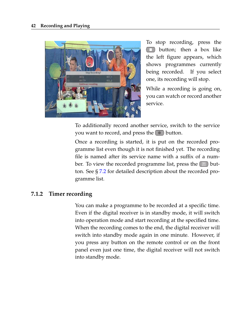 2 timer recording, Timer recording | Topfield TF 7000 HD PVRt User Manual | Page 48 / 68