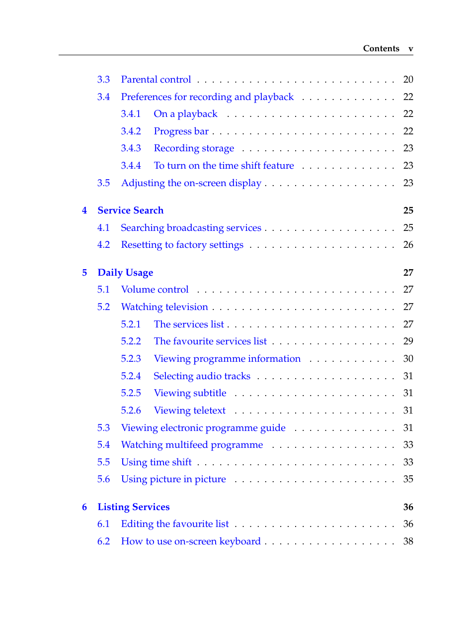 Topfield TF 7000 HD PVRt User Manual | Page 5 / 68