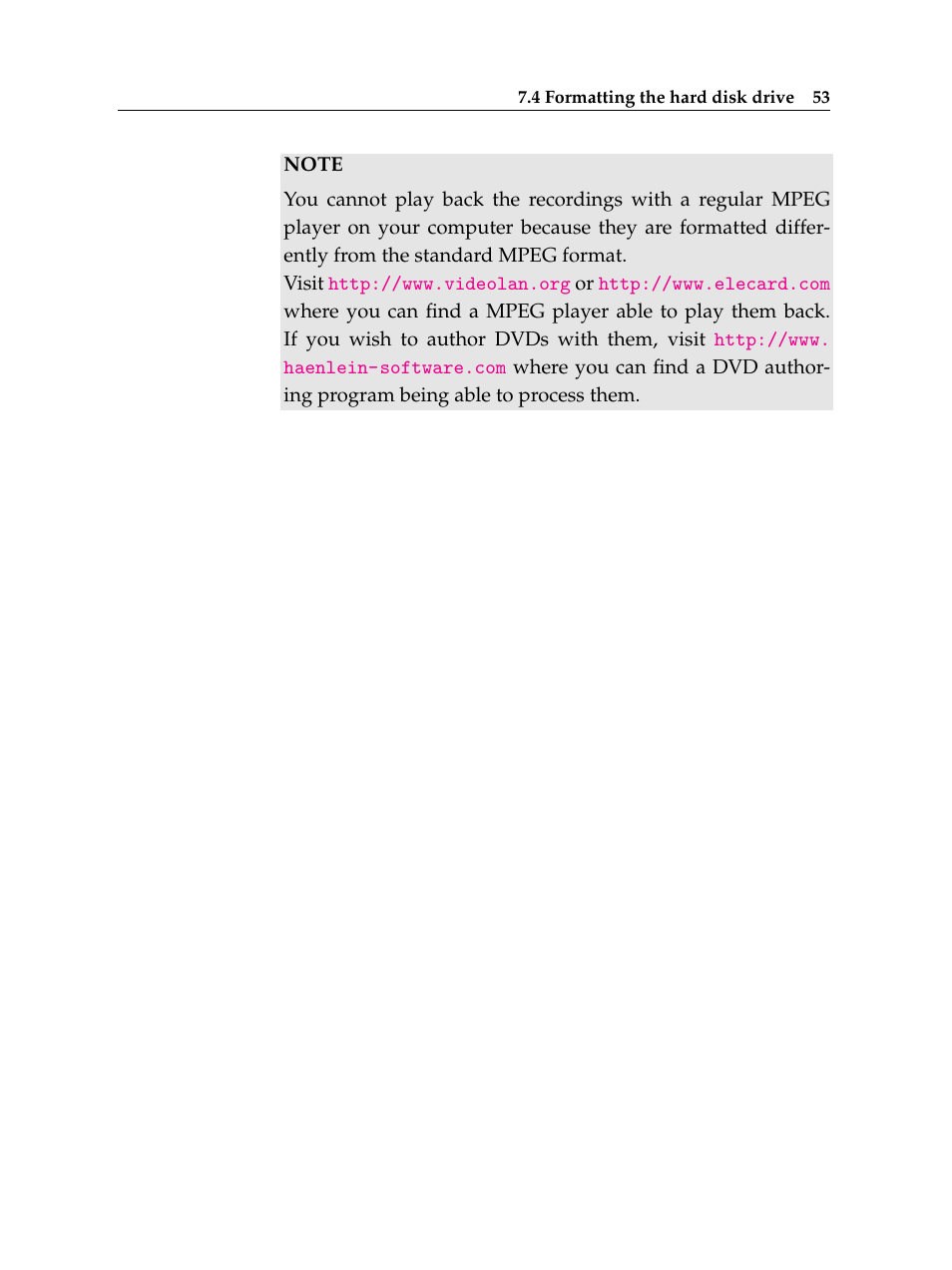 Topfield TF 7000 HD PVRt User Manual | Page 59 / 68