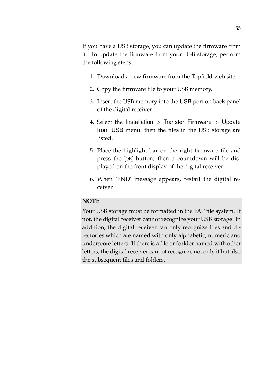 Topfield TF 7000 HD PVRt User Manual | Page 61 / 68