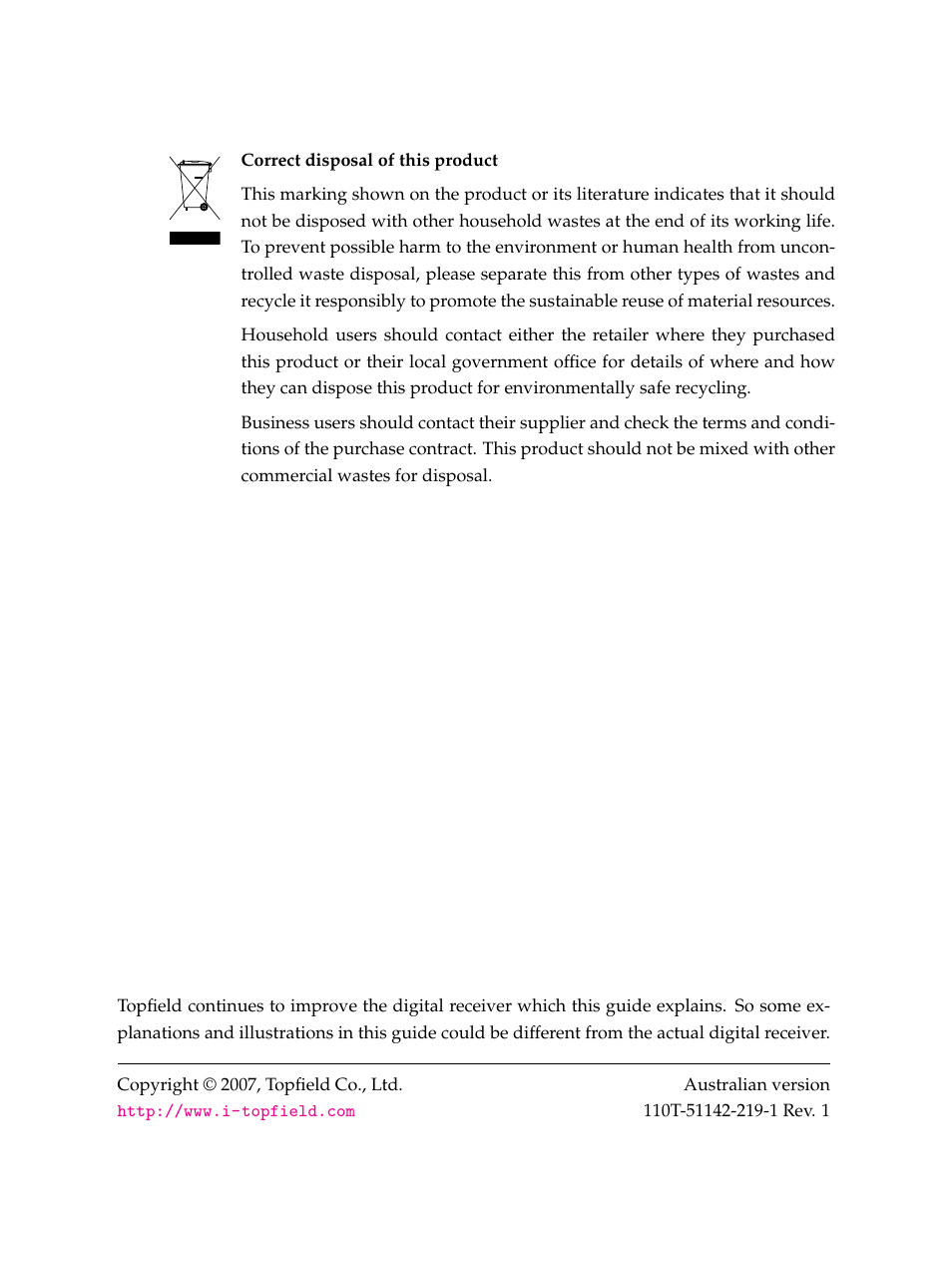 Back cover | Topfield TF 7000 HD PVRt User Manual | Page 68 / 68