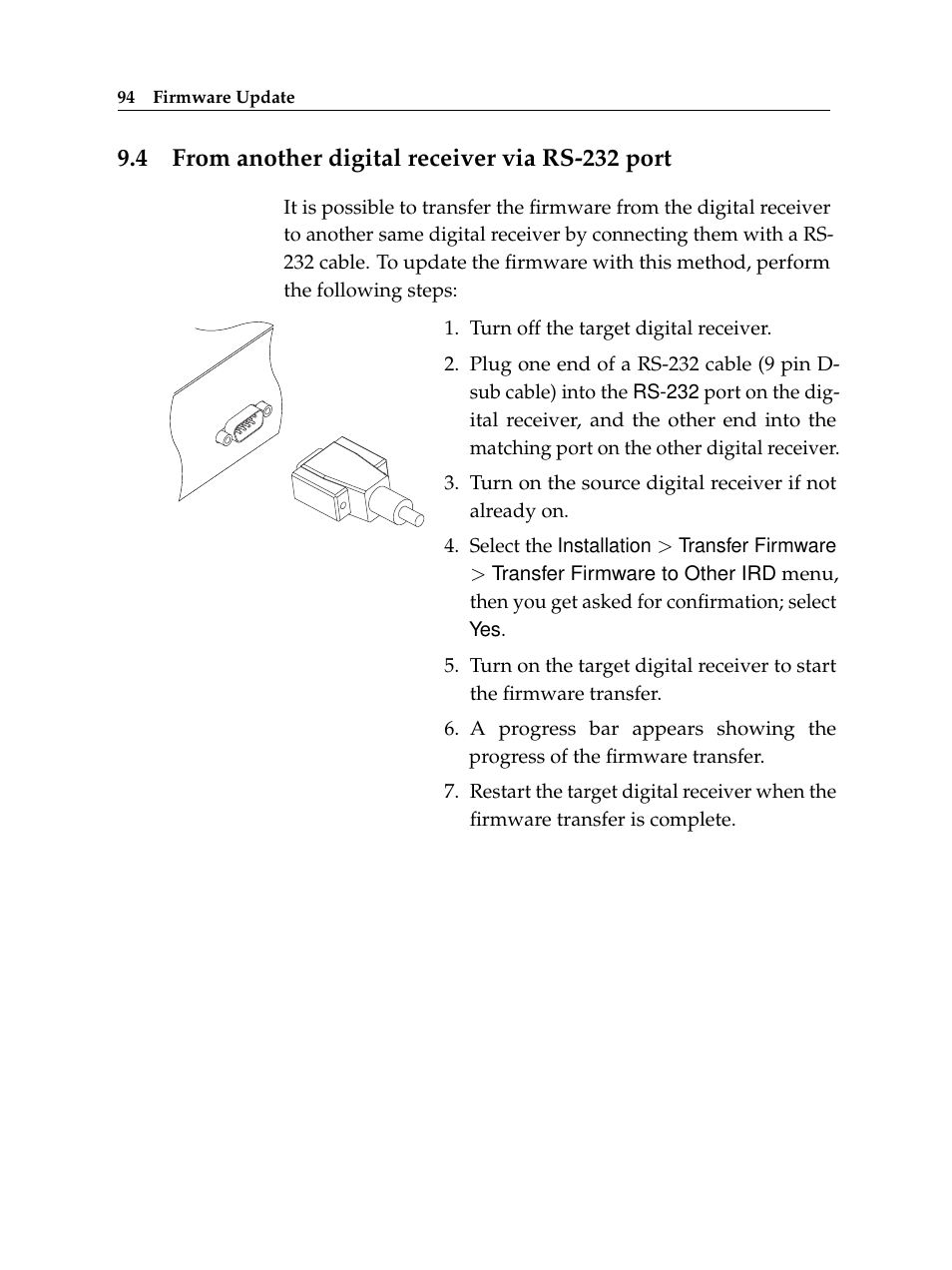 4 from another digital receiver via rs-232 port, From another digital receiver via rs-232 port | Topfield TF 5510 PVR User Manual | Page 100 / 108