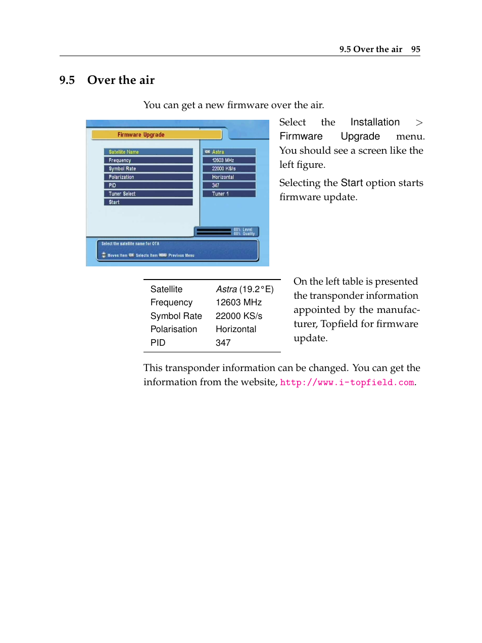 5 over the air, Over the air | Topfield TF 5510 PVR User Manual | Page 101 / 108