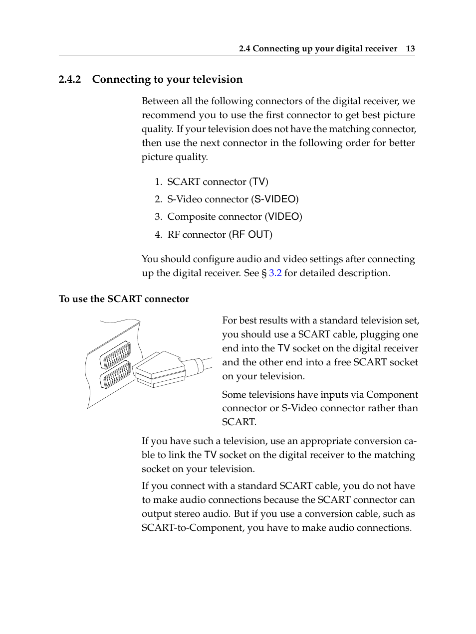 2 connecting to your television, Connecting to your television | Topfield TF 5510 PVR User Manual | Page 19 / 108