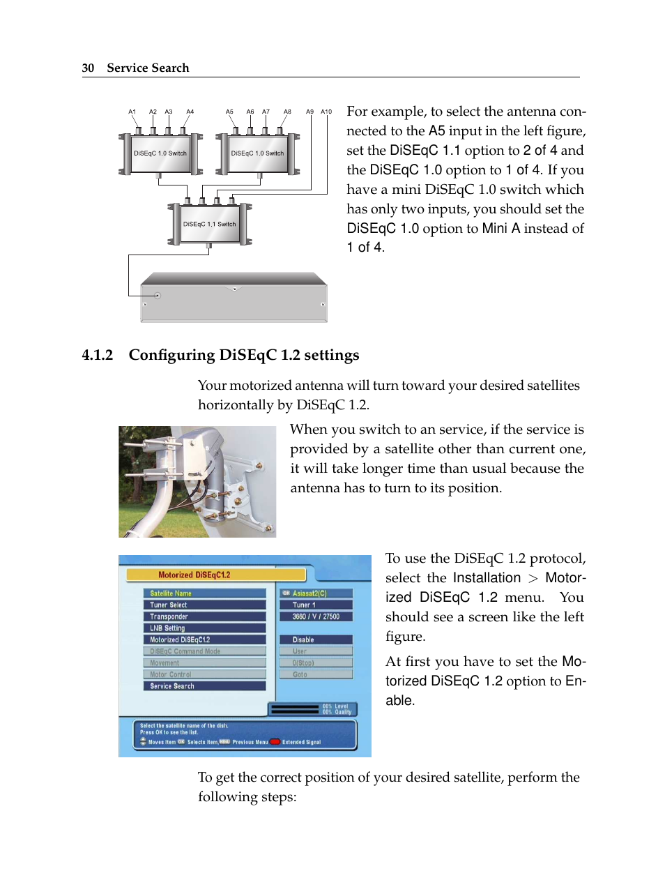 2 configuring diseqc 1.2 settings, Configuring diseqc 1.2 settings | Topfield TF 5510 PVR User Manual | Page 36 / 108