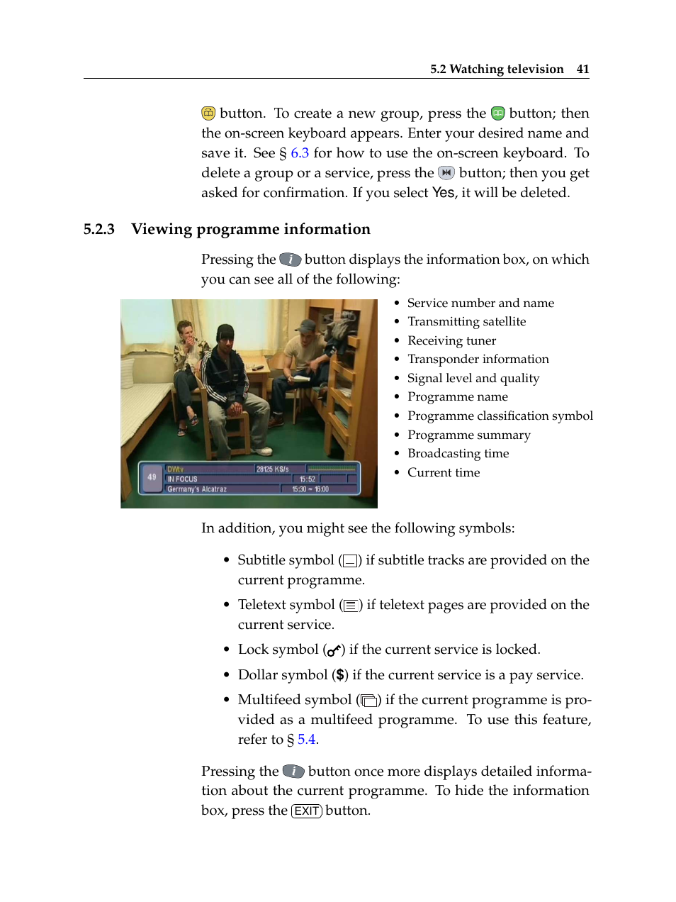 3 viewing programme information, Viewing programme information | Topfield TF 5510 PVR User Manual | Page 47 / 108