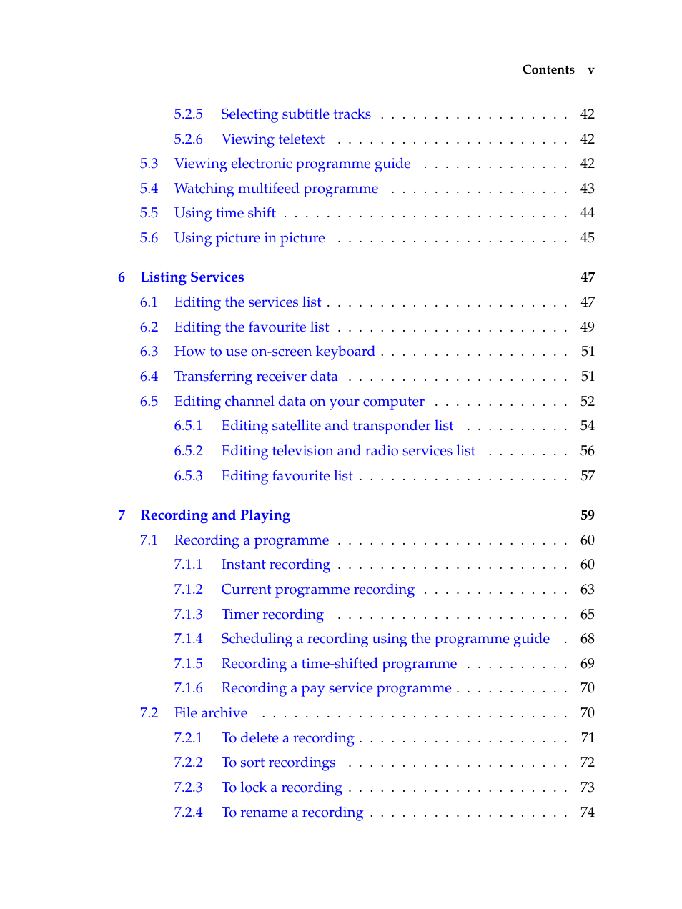 Topfield TF 5510 PVR User Manual | Page 5 / 108