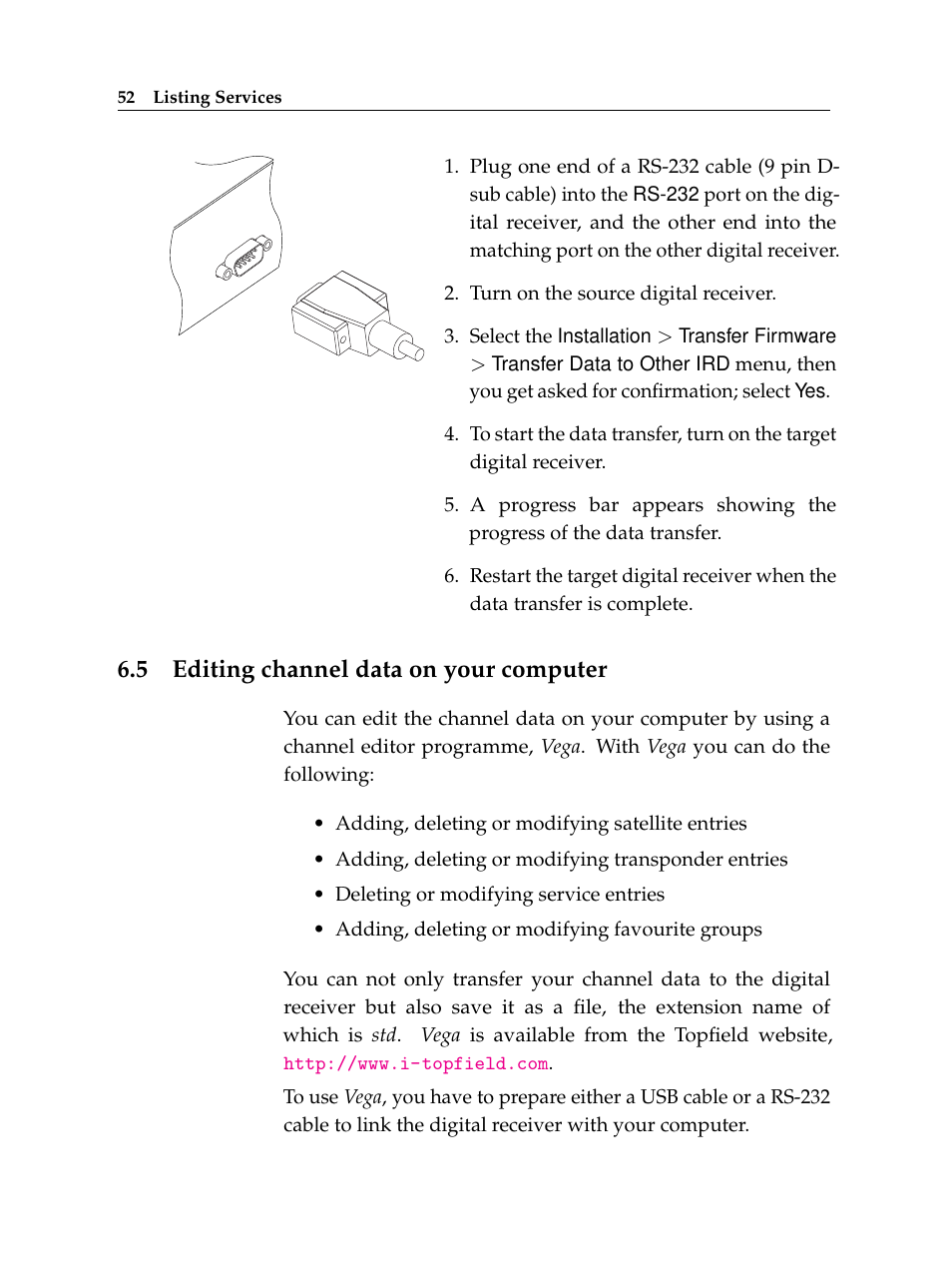 5 editing channel data on your computer, Editing channel data on your computer | Topfield TF 5510 PVR User Manual | Page 58 / 108