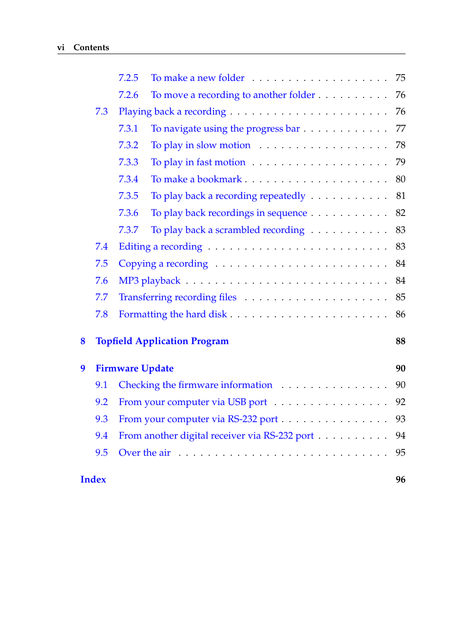 Topfield TF 5510 PVR User Manual | Page 6 / 108