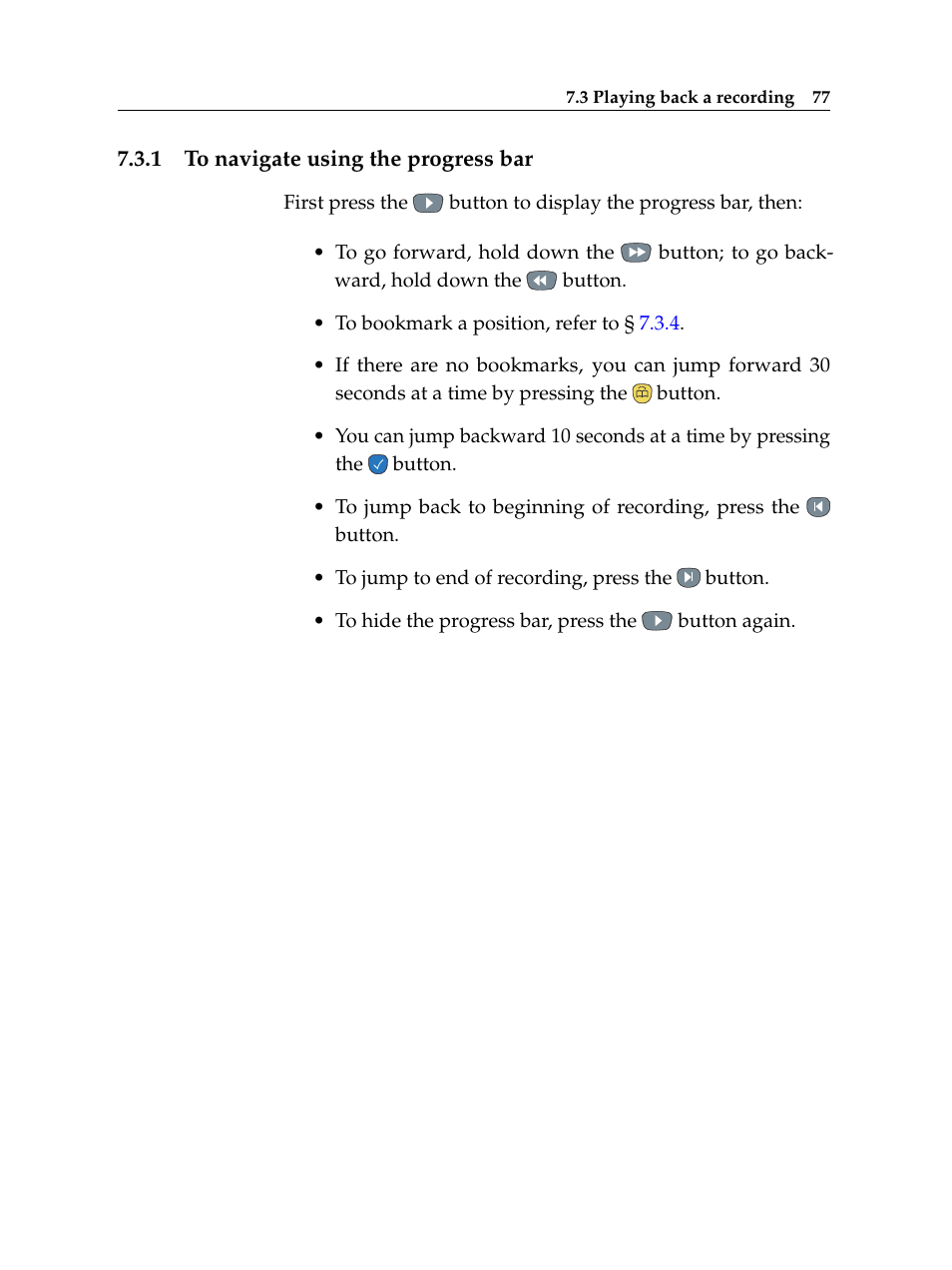 1 to navigate using the progress bar, To navigate using the progress bar | Topfield TF 5510 PVR User Manual | Page 83 / 108