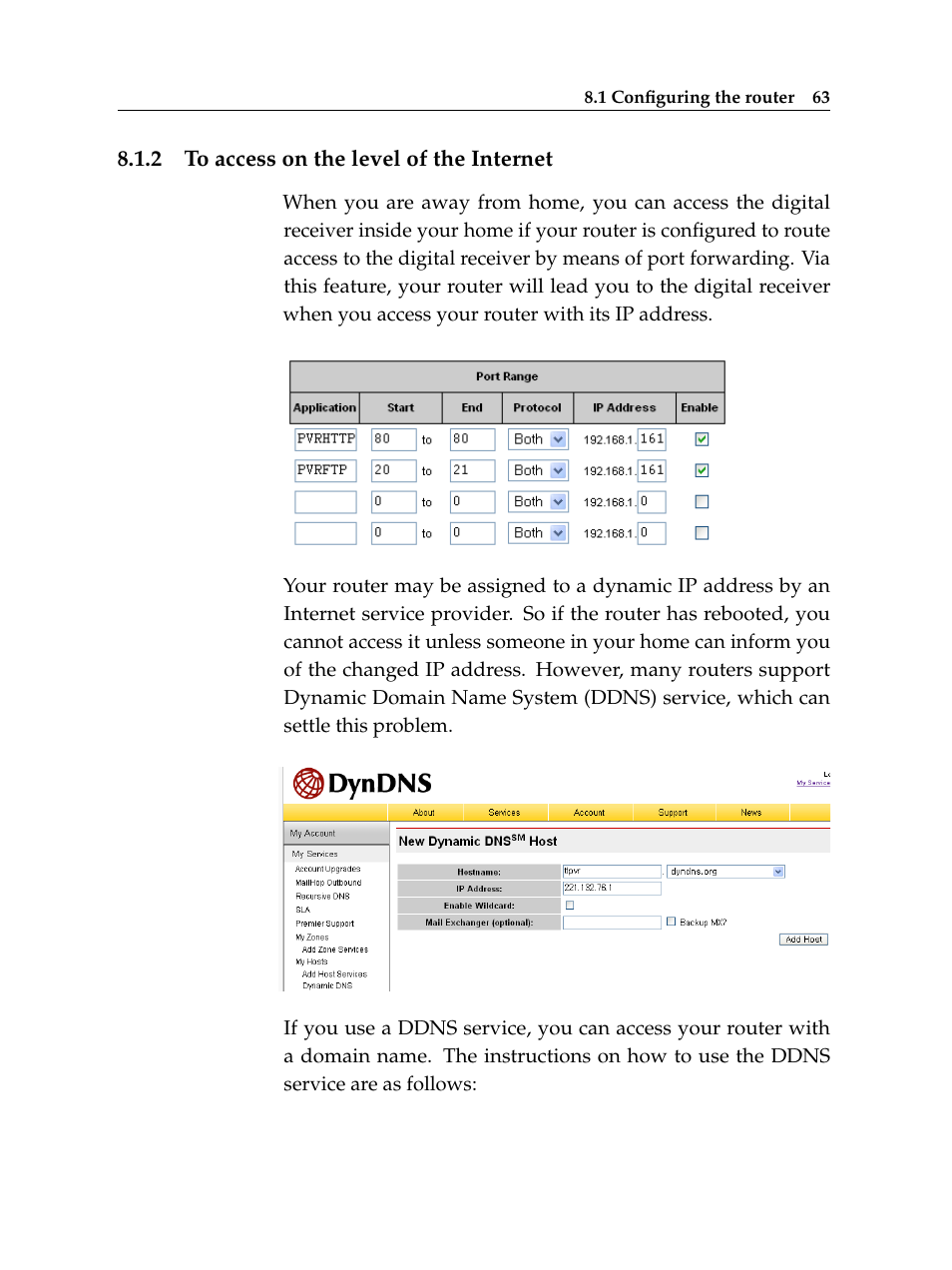 2 to access on the level of the internet, To access on the level of the internet | Topfield Digital Cable Receiver Personal Video Recorder TF 600 PVRc User Manual | Page 69 / 90