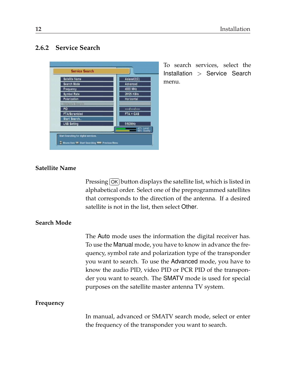 2 service search, Service search | Topfield TF6000F User Manual | Page 16 / 58