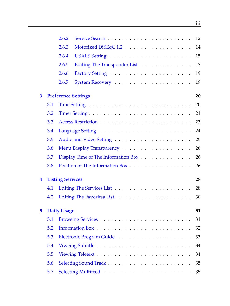 Topfield TF6000F User Manual | Page 3 / 58