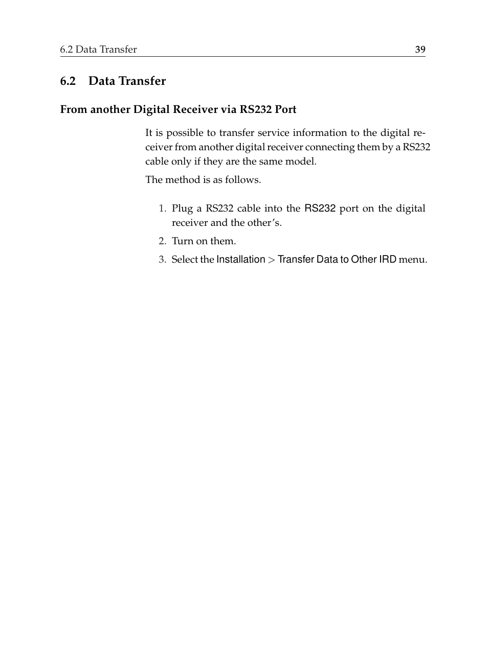 2 data transfer, Data transfer | Topfield TF6000F User Manual | Page 43 / 58