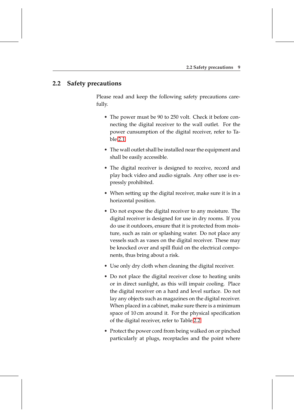 2 safety precautions, Safety precautions | Topfield DV3 Digital Terrestrial Receiver Personal Video Recorder TF 6000 PVRt User Manual | Page 17 / 88