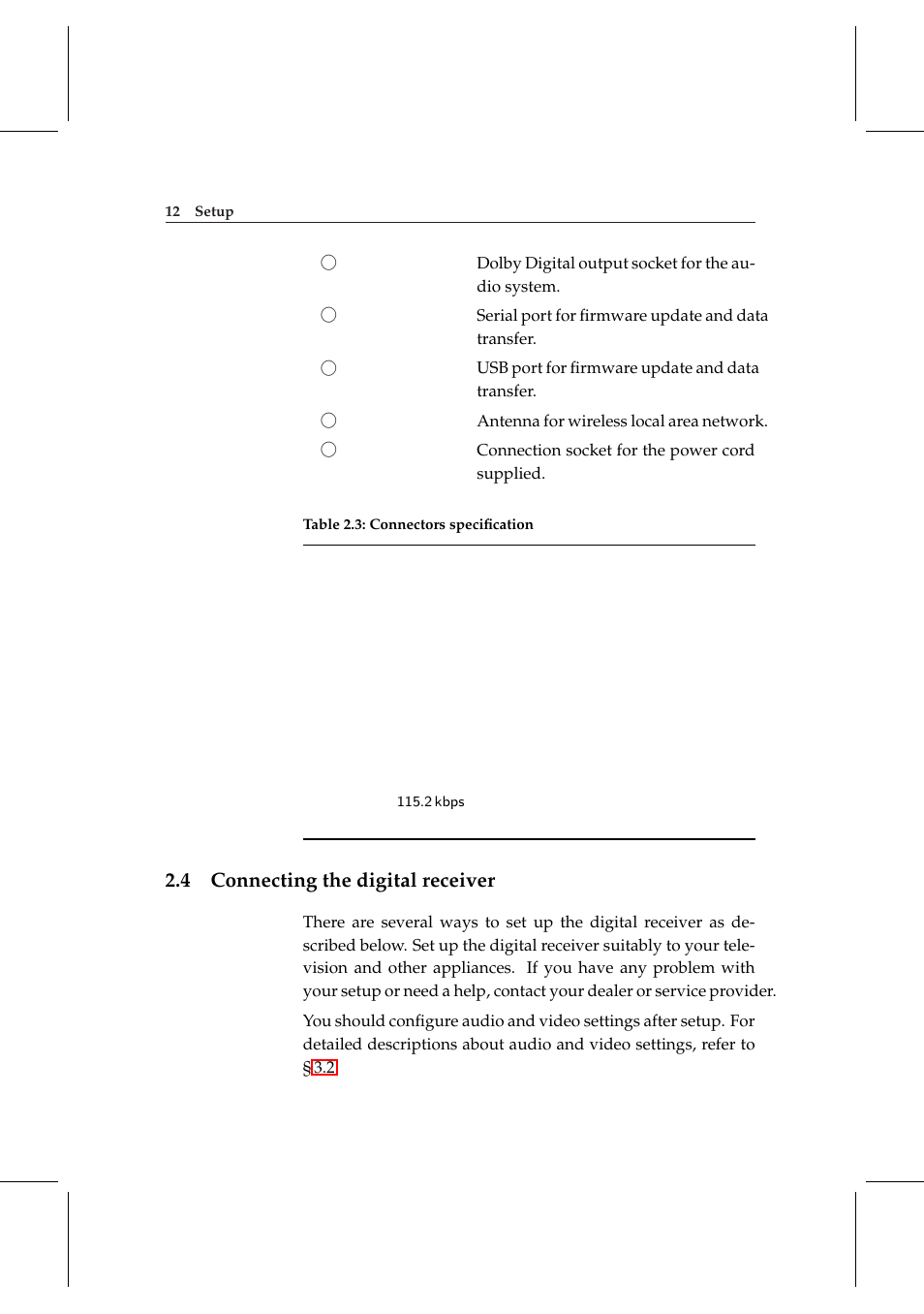 4 connecting the digital receiver, Connecting the digital receiver | Topfield DV3 Digital Terrestrial Receiver Personal Video Recorder TF 6000 PVRt User Manual | Page 20 / 88
