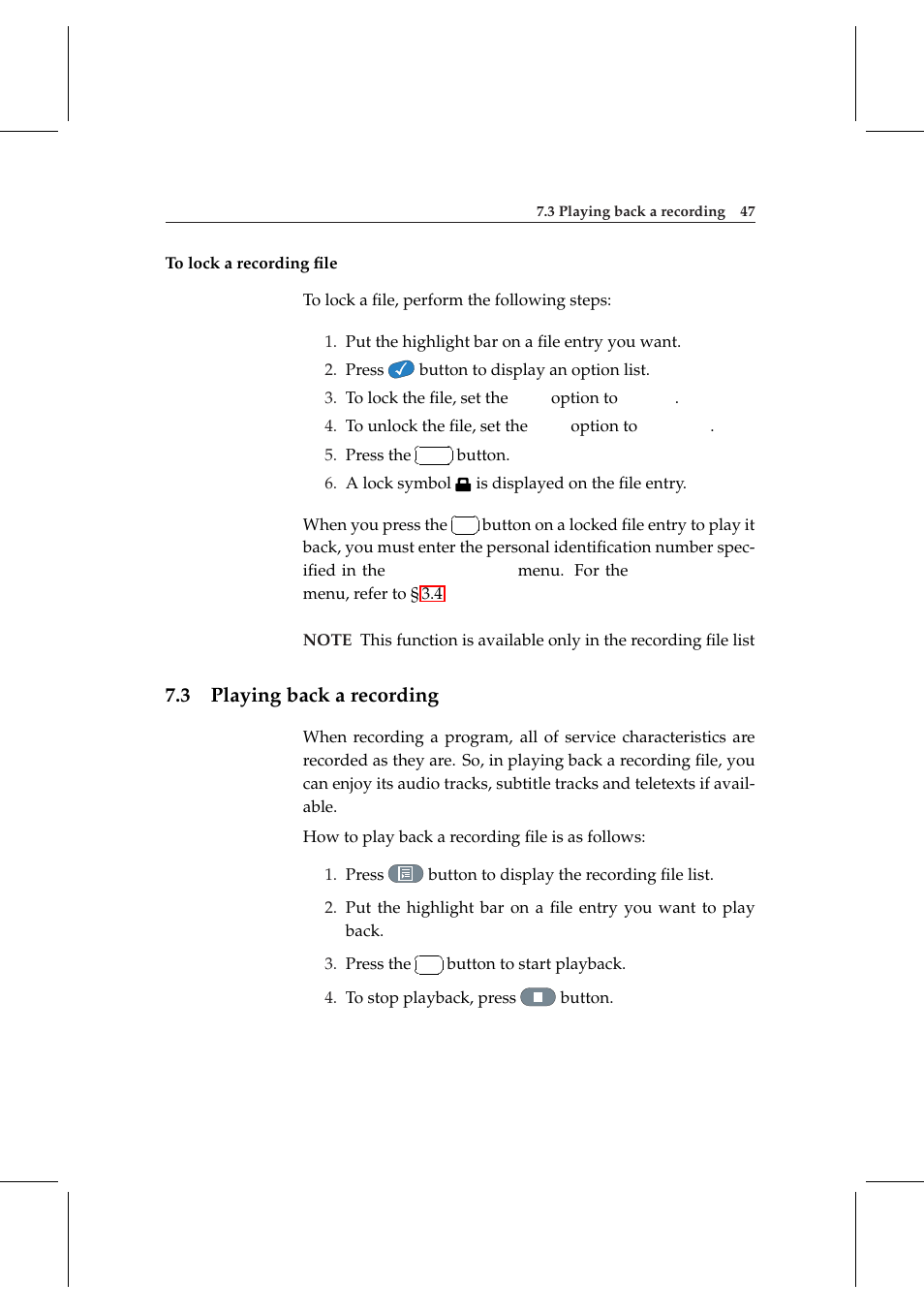 3 playing back a recording, Playing back a recording | Topfield DV3 Digital Terrestrial Receiver Personal Video Recorder TF 6000 PVRt User Manual | Page 55 / 88
