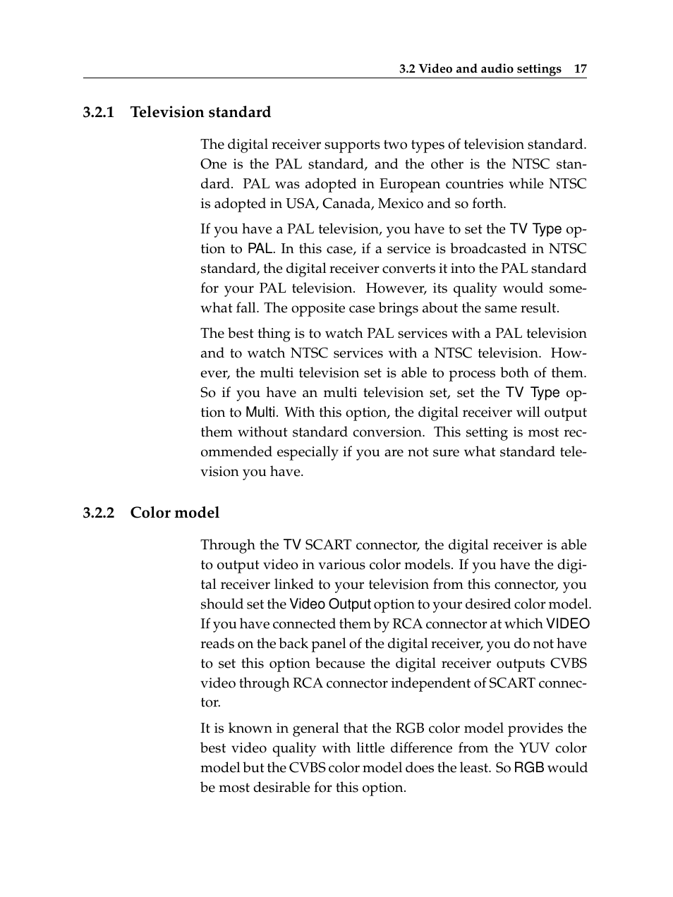 1 television standard, 2 color model, Television standard | Color model | Topfield TF 5100 CI User Manual | Page 23 / 64
