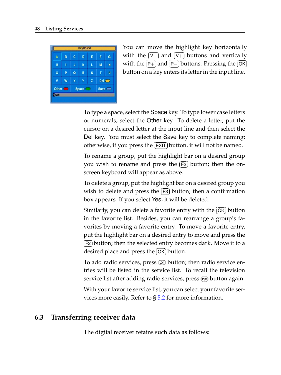 3 transferring receiver data, Transferring receiver data | Topfield TF 5100 CI User Manual | Page 54 / 64
