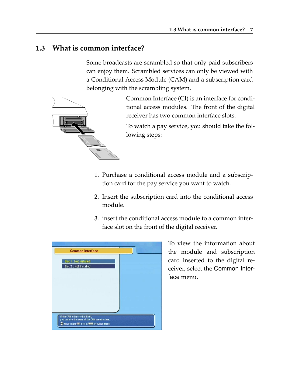 3 what is common interface, What is common interface | Topfield TF 5100 PVR User Manual | Page 13 / 76