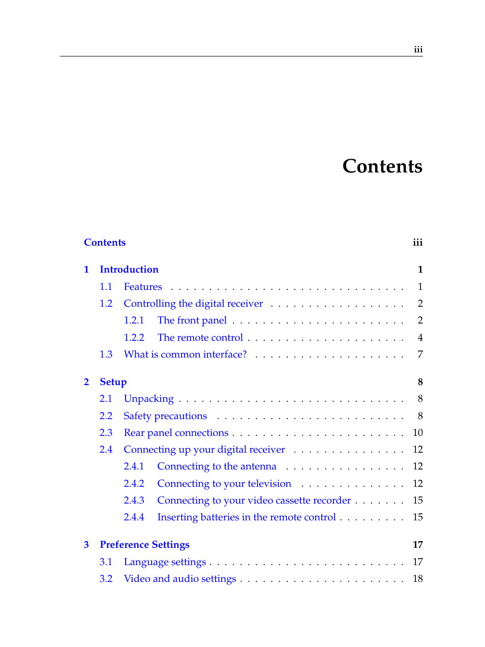 Topfield TF 5100 PVR User Manual | Page 3 / 76