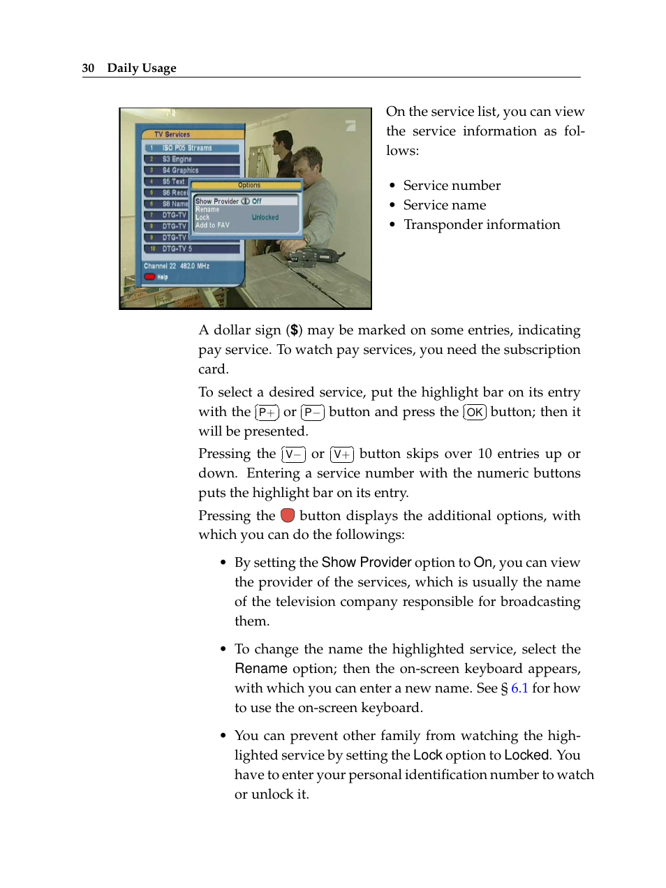 Topfield TF 5100 PVR User Manual | Page 36 / 76
