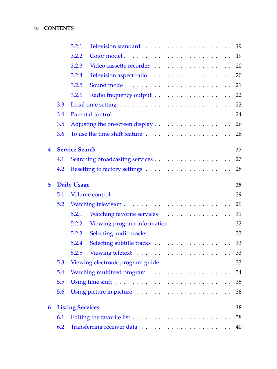 Topfield TF 5100 PVR User Manual | Page 4 / 76
