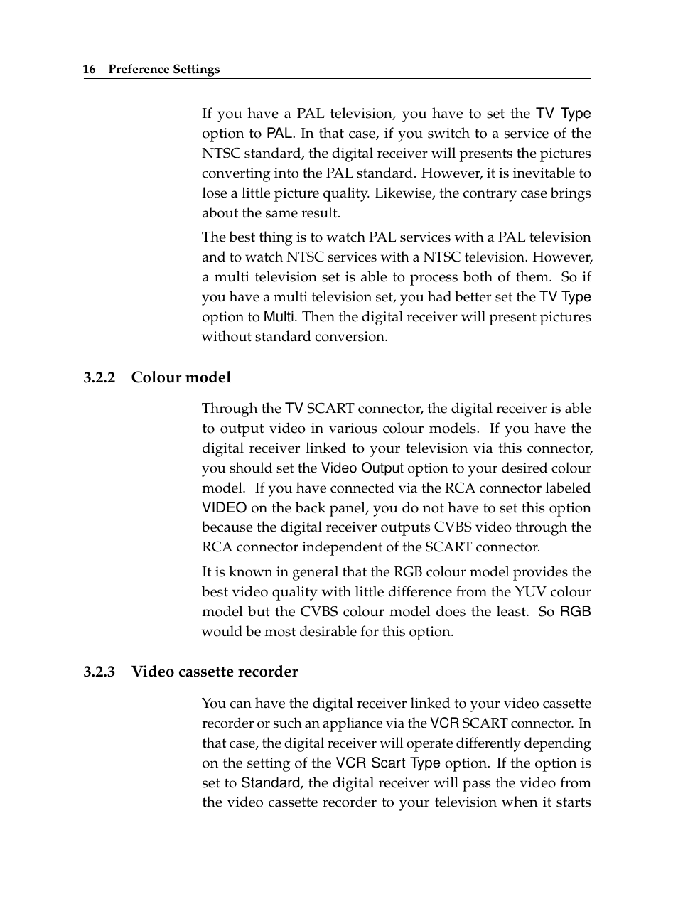 2 colour model, 3 video cassette recorder, Colour model | Video cassette recorder | Topfield TF 6000 FE User Manual | Page 22 / 64