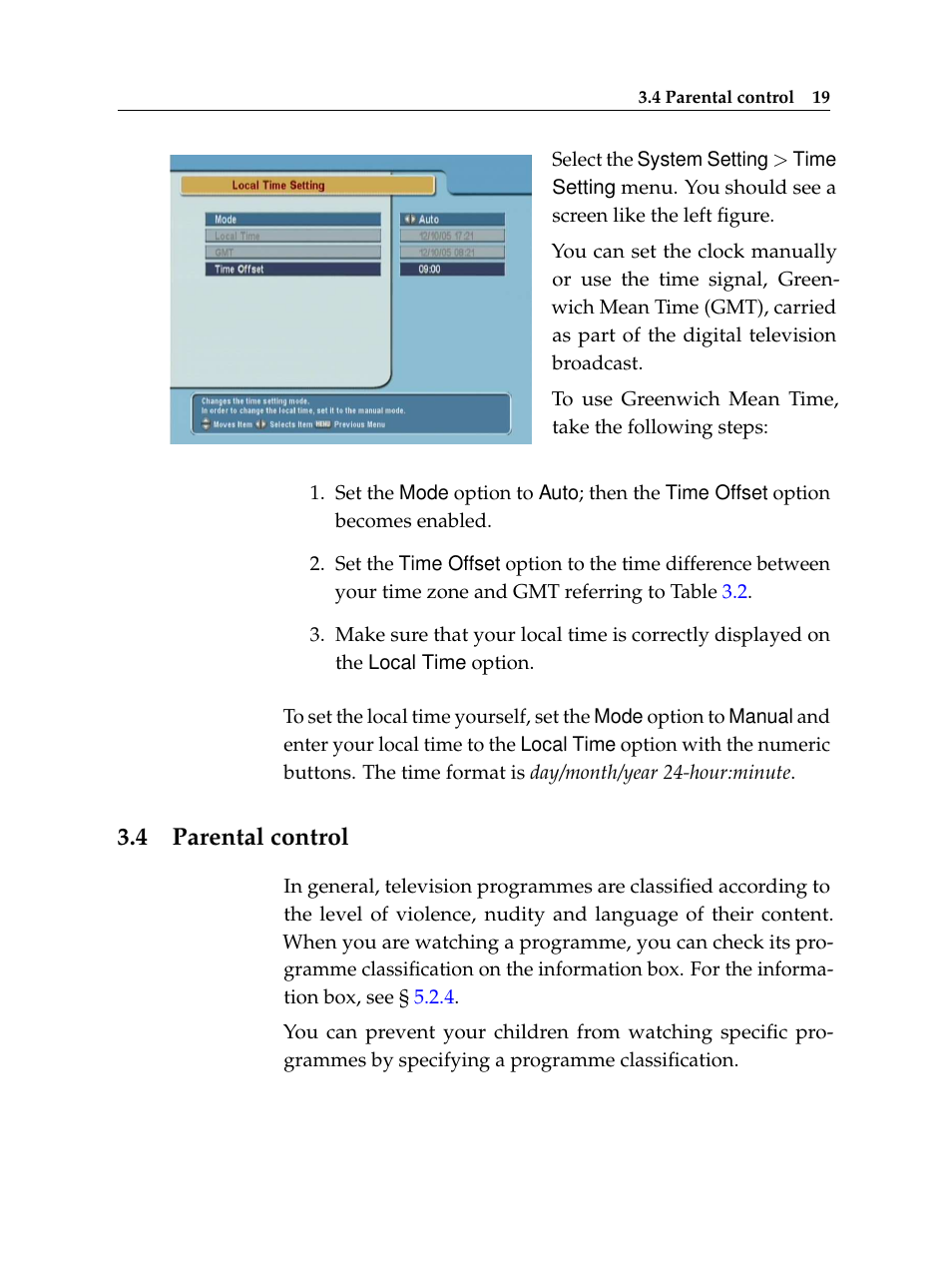 4 parental control, Parental control | Topfield TF 6000 FE User Manual | Page 25 / 64