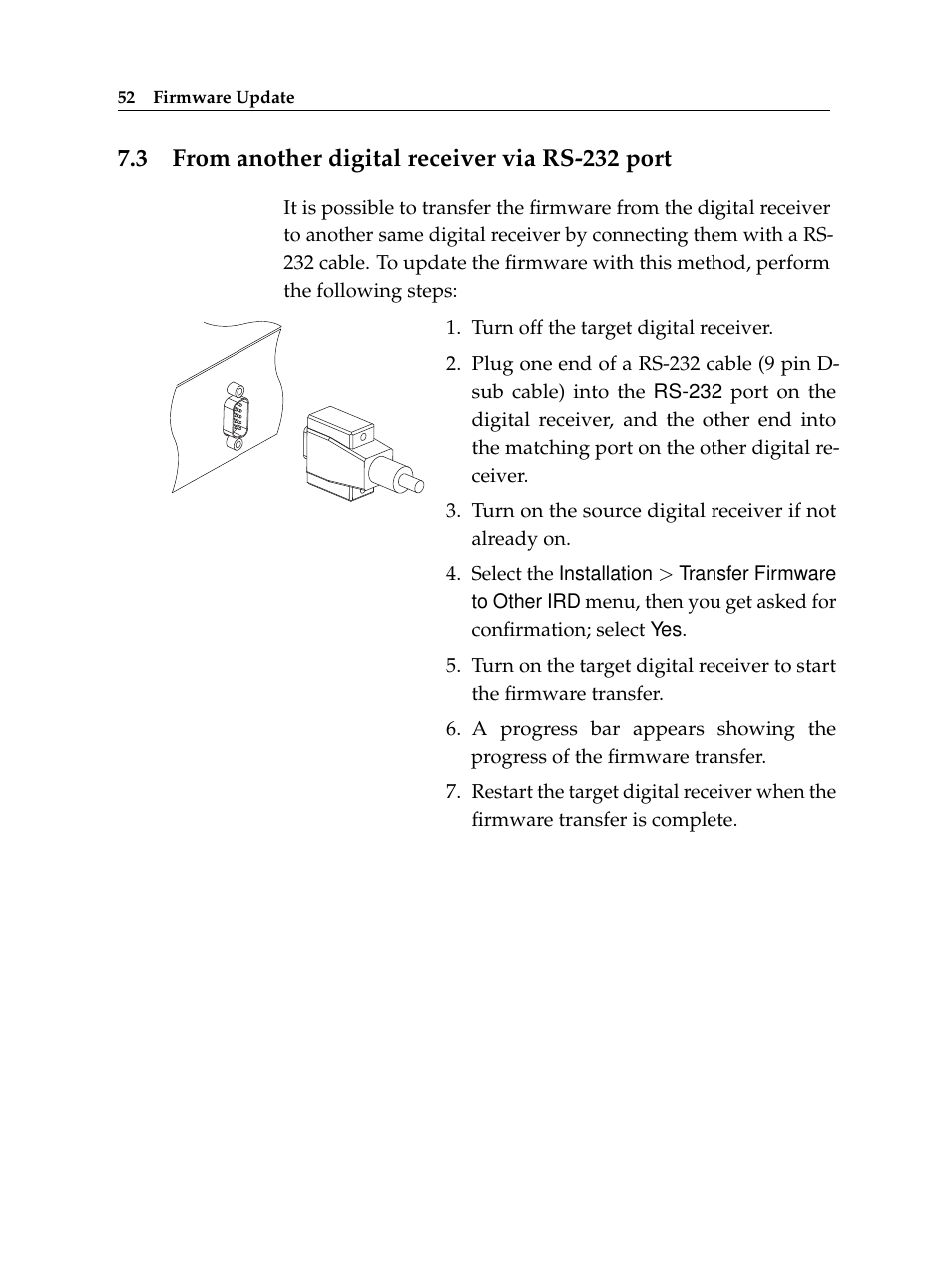 3 from another digital receiver via rs-232 port, From another digital receiver via rs-232 port | Topfield TF 6000 FE User Manual | Page 58 / 64