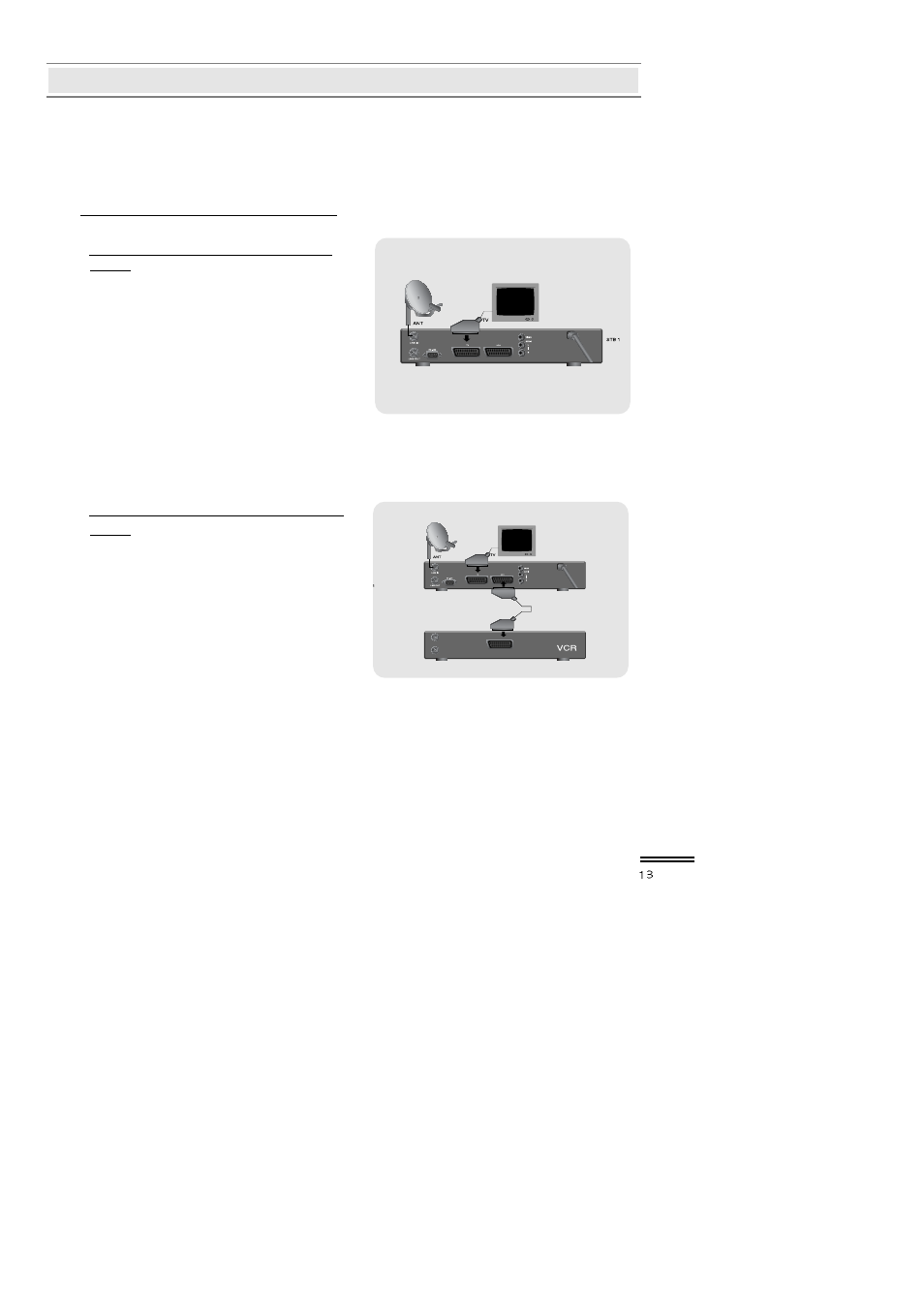 1) connection to tv, vcr and hi-fi, Scart model | Topfield TF3000FI User Manual | Page 13 / 50