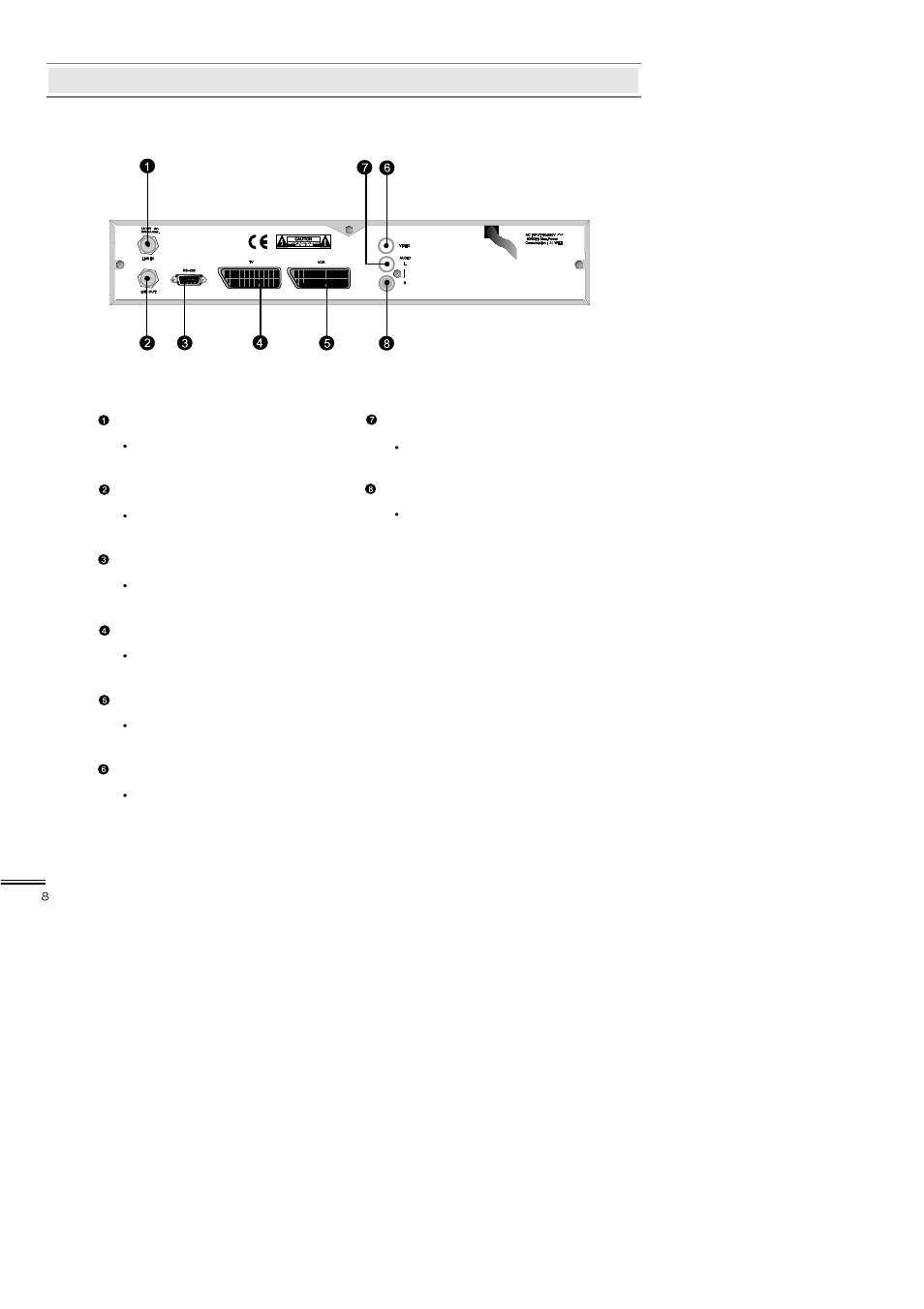 Scart model), Front / rear panels | Topfield TF3000FI User Manual | Page 8 / 50
