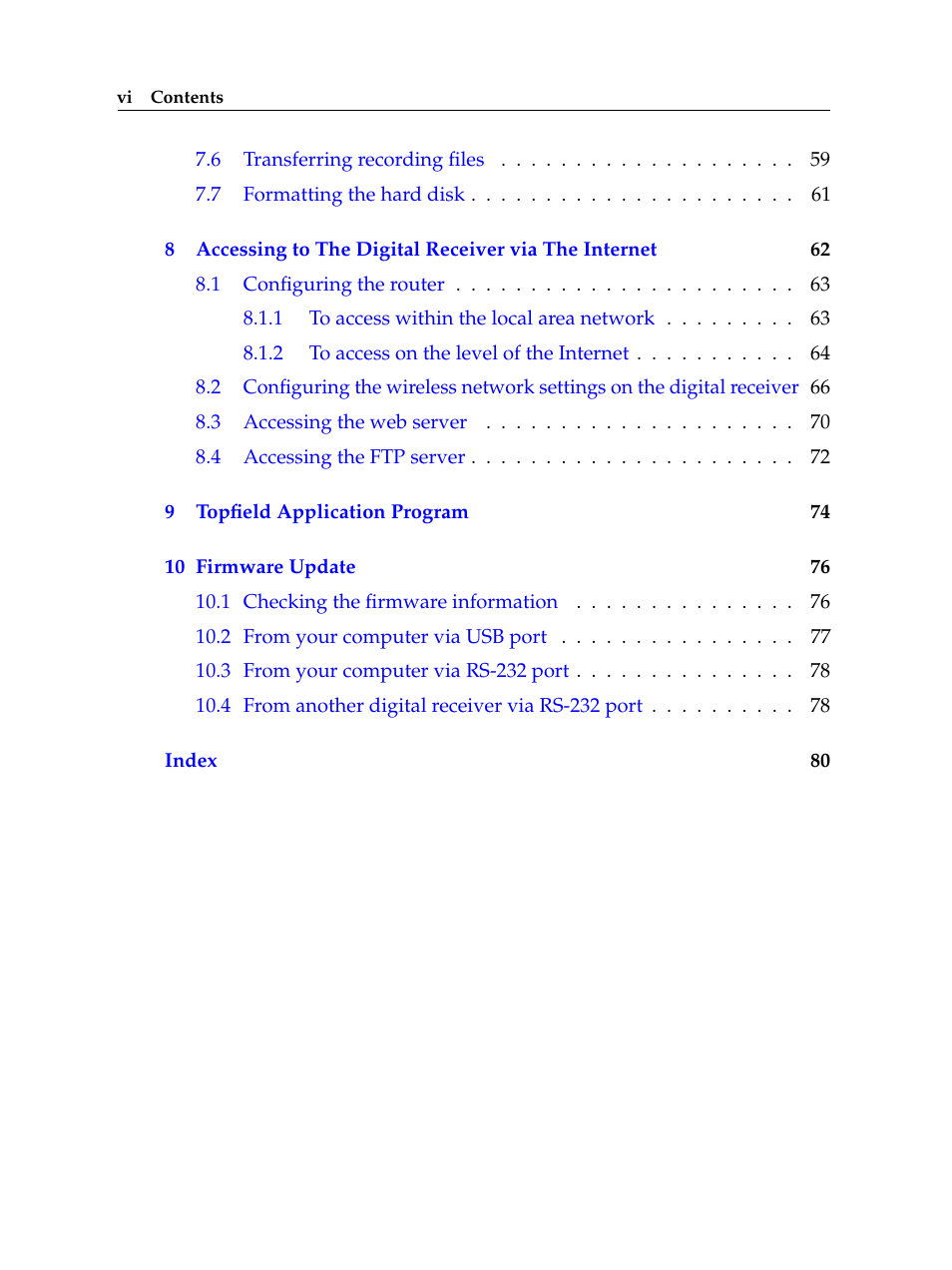 Topfield Digital Terrestrial Receiver PERSONAL VIDEO RECORDER TF 600 PVRt User Manual | Page 6 / 90