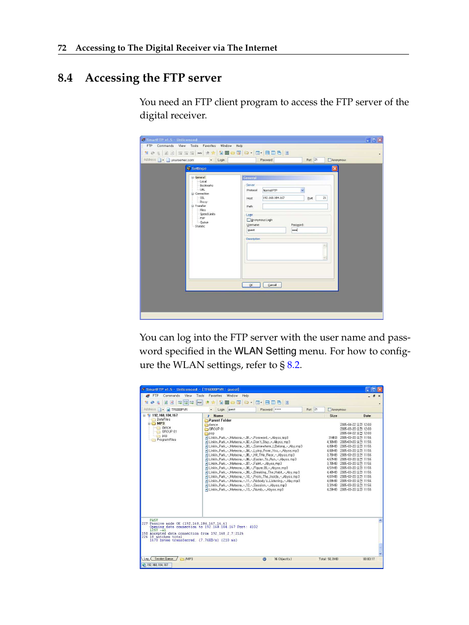 4 accessing the ftp server, Accessing the ftp server | Topfield Digital Terrestrial Receiver PERSONAL VIDEO RECORDER TF 600 PVRt User Manual | Page 78 / 90