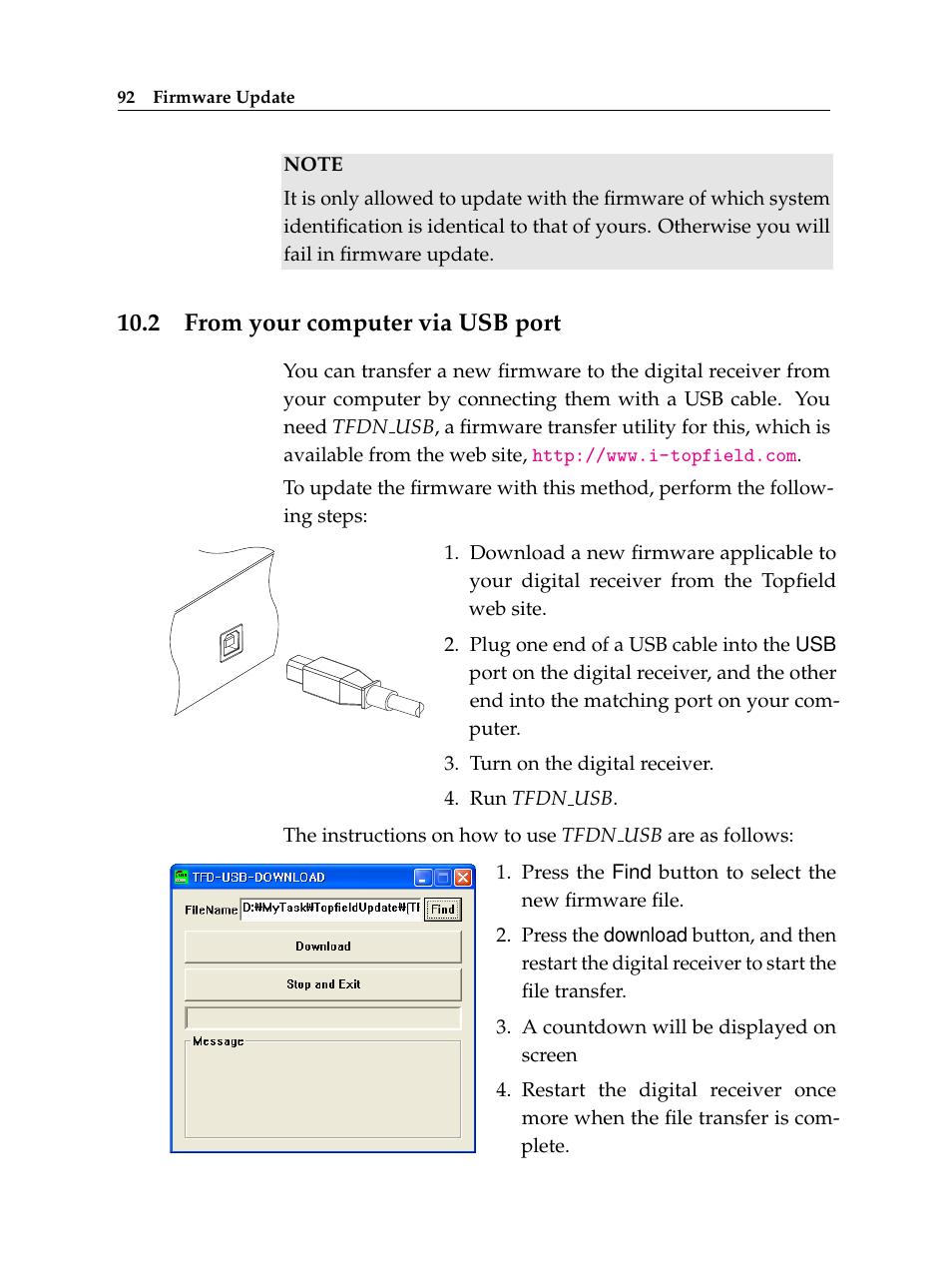 2 from your computer via usb port | Topfield TF 6000 PVR ES User Manual | Page 100 / 110