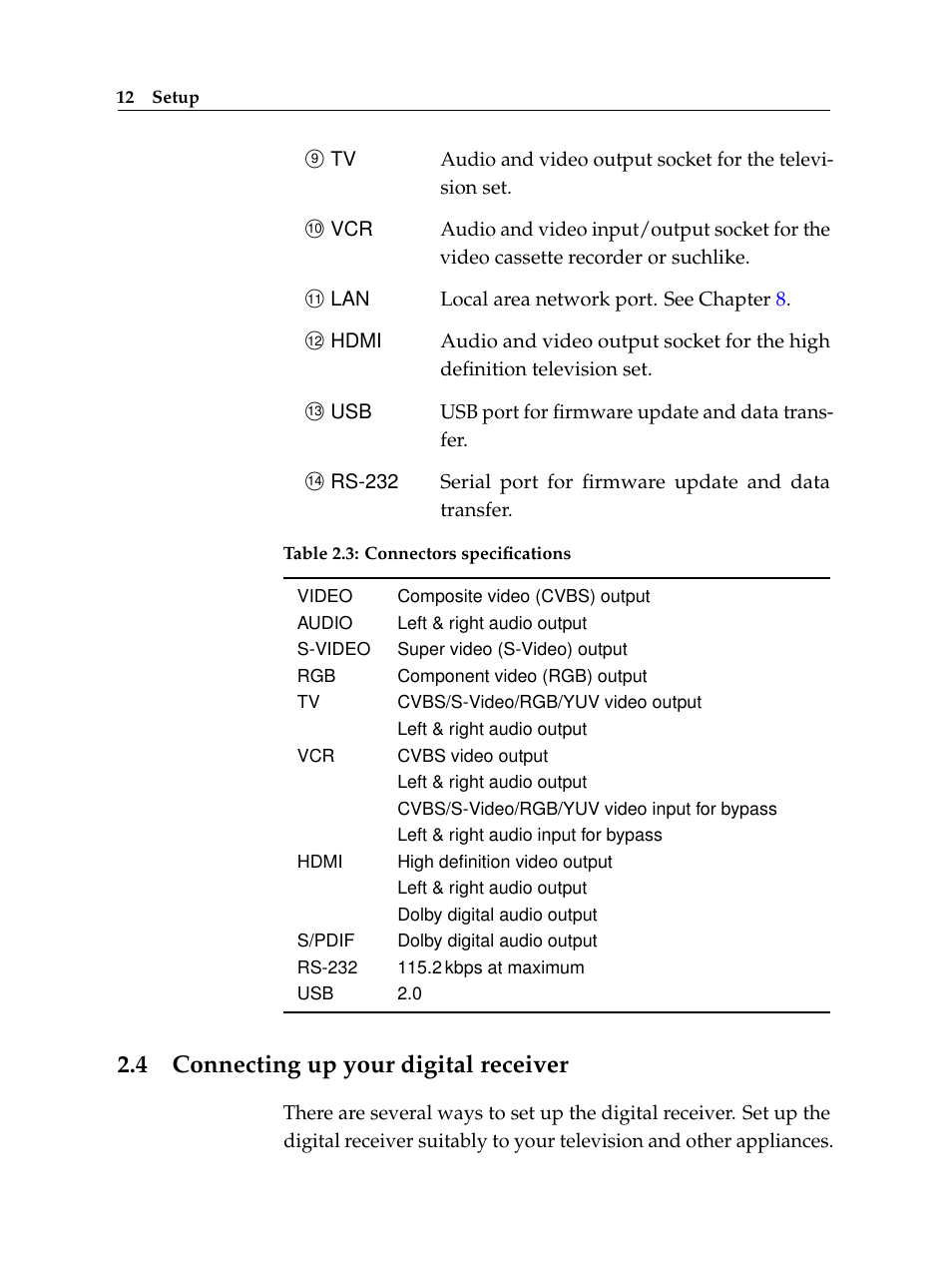 4 connecting up your digital receiver, Connecting up your digital receiver | Topfield TF 6000 PVR ES User Manual | Page 20 / 110