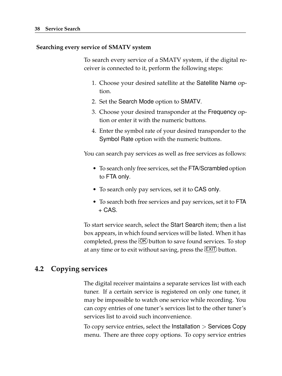 2 copying services, Copying services | Topfield TF 6000 PVR ES User Manual | Page 46 / 110