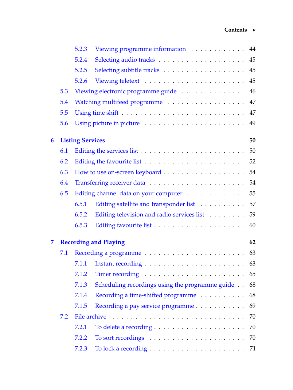 Topfield TF 6000 PVR ES User Manual | Page 5 / 110